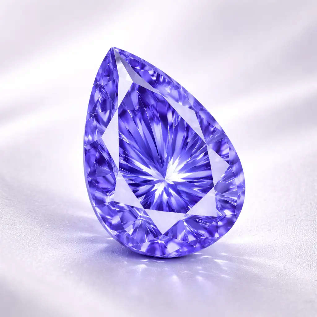 Glass Tanzanite Gemstone, Pear
