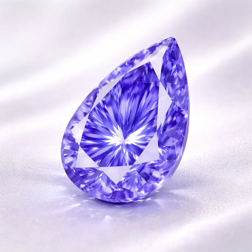 Glass Tanzanite Gemstone, Pear