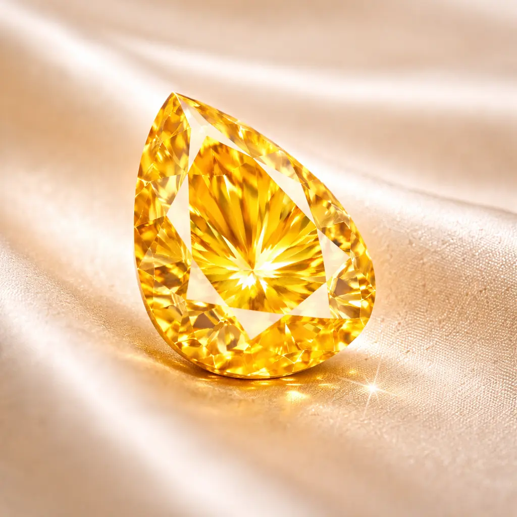 Glass Gemstones - Yellow Sapphire ( Pear Shape )