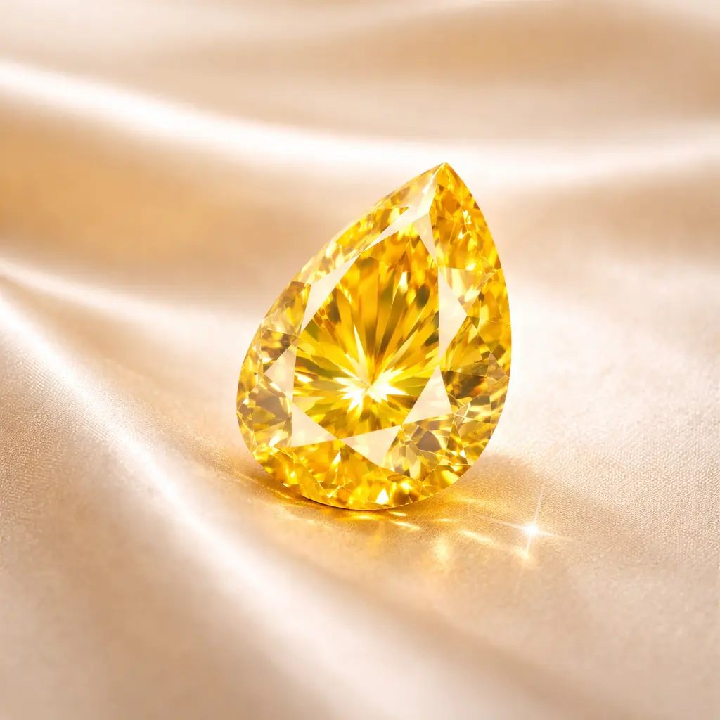 Glass Gemstones - Yellow Sapphire ( Pear Shape )